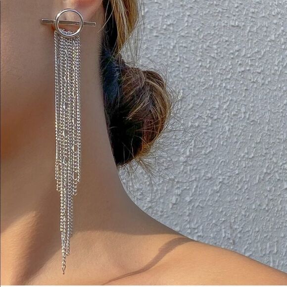 ✨New Tassel Silver Plated Earrings - Picture 1 of 6